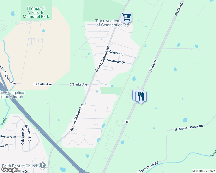 map of restaurants, bars, coffee shops, grocery stores, and more near 3425 James Dale Road in Columbia