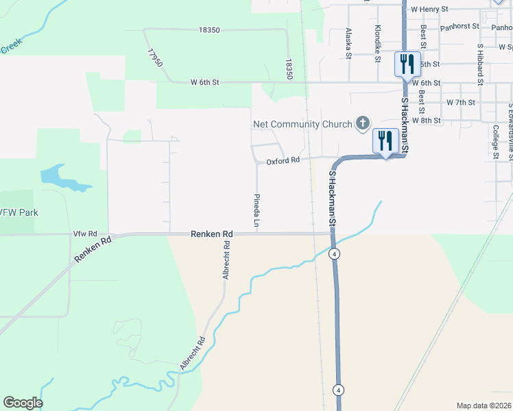 map of restaurants, bars, coffee shops, grocery stores, and more near Pineda Lane in Staunton