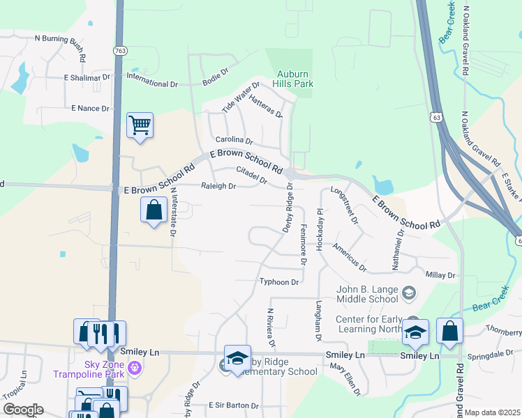 map of restaurants, bars, coffee shops, grocery stores, and more near 1616 Bold Ruler Court in Columbia