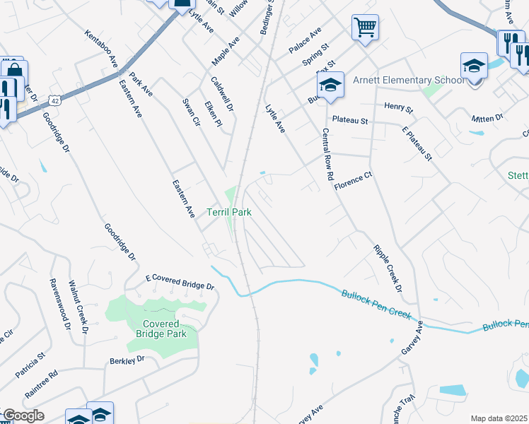 map of restaurants, bars, coffee shops, grocery stores, and more near 148 Dove Street in Elsmere