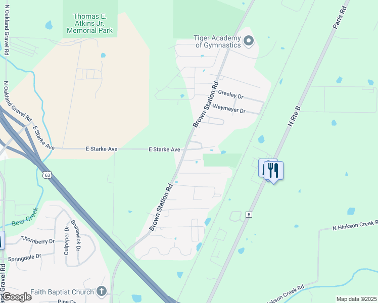 map of restaurants, bars, coffee shops, grocery stores, and more near 3400 Bonny Linn Drive in Columbia