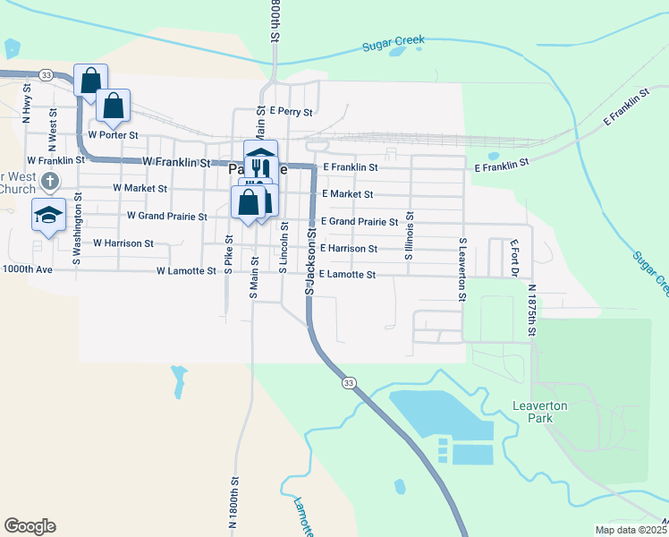 map of restaurants, bars, coffee shops, grocery stores, and more near 310 East Lamotte Street in Palestine