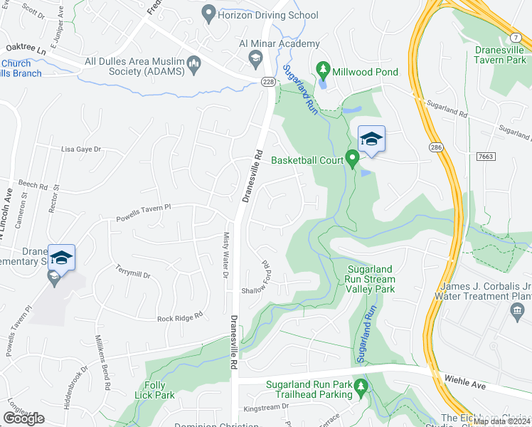 map of restaurants, bars, coffee shops, grocery stores, and more near 1316 Cold Harbor Court in Herndon