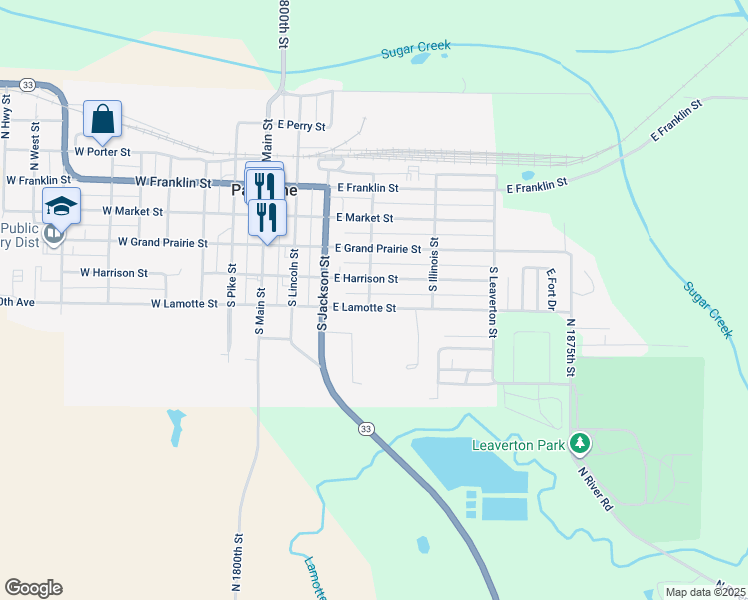 map of restaurants, bars, coffee shops, grocery stores, and more near 406 East Lamotte Street in Palestine