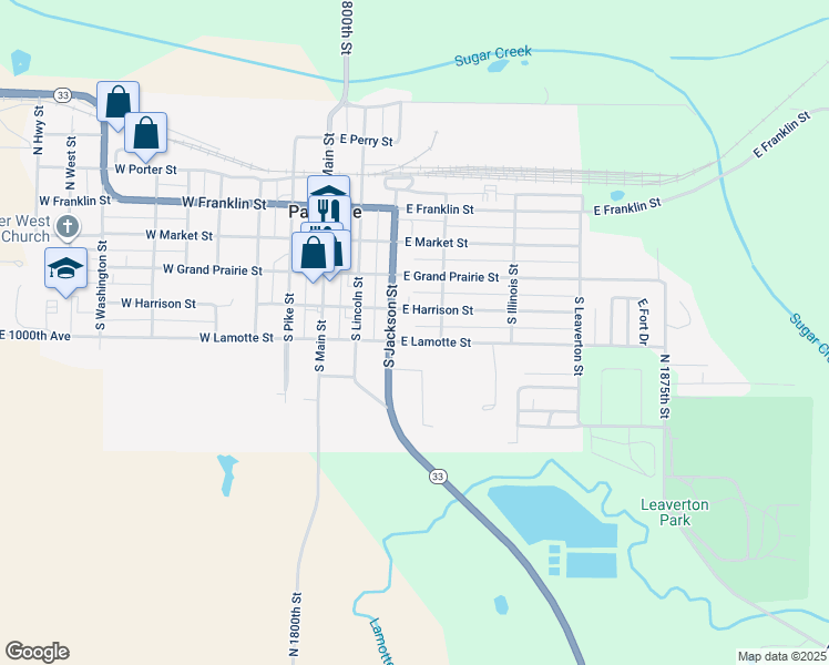 map of restaurants, bars, coffee shops, grocery stores, and more near 310 East Lamotte Street in Palestine