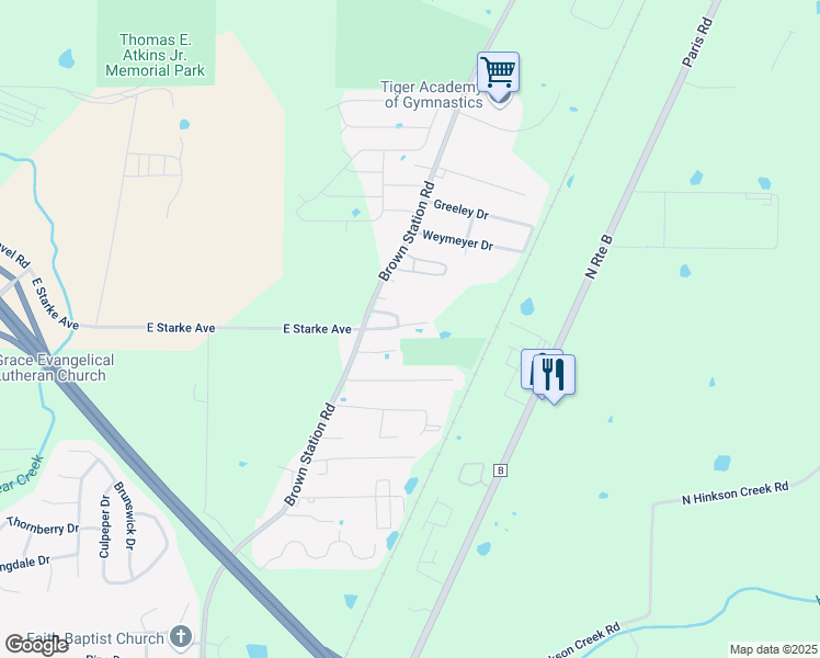map of restaurants, bars, coffee shops, grocery stores, and more near 3414 Bonny Linn Drive in Columbia