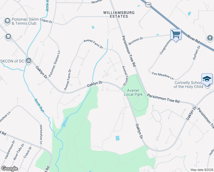 map of restaurants, bars, coffee shops, grocery stores, and more near 9743 Pleasant Gate Lane in Rockville