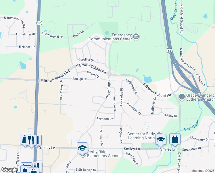 map of restaurants, bars, coffee shops, grocery stores, and more near 1637 Bold Ruler Court in Columbia