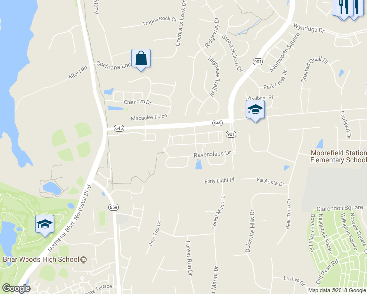 map of restaurants, bars, coffee shops, grocery stores, and more near 42771 Wilmar Square in Ashburn