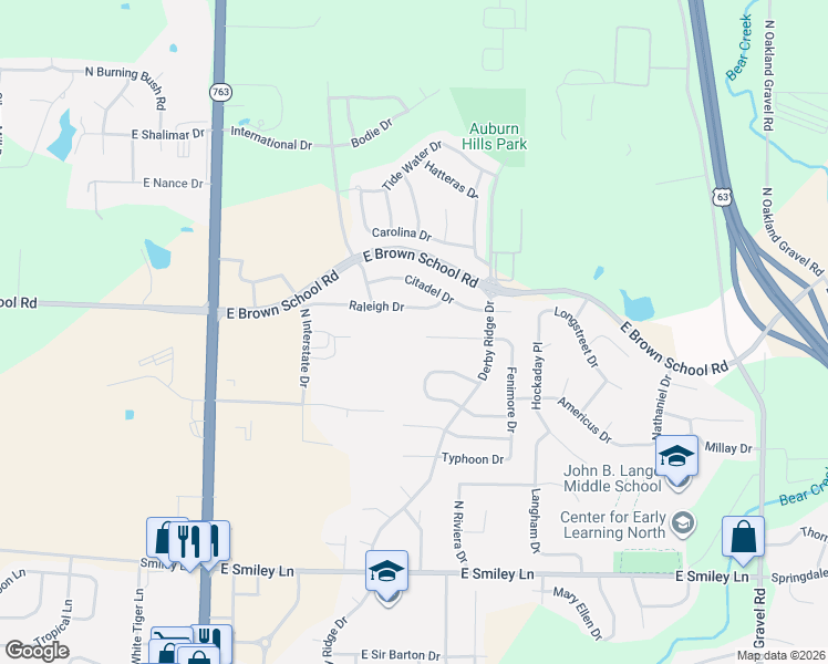 map of restaurants, bars, coffee shops, grocery stores, and more near 1600-1602 Bold Ruler Drive in Columbia