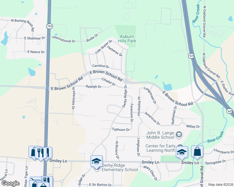 map of restaurants, bars, coffee shops, grocery stores, and more near 1616 Bold Ruler Court in Columbia