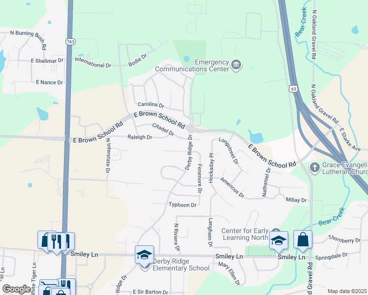 map of restaurants, bars, coffee shops, grocery stores, and more near 1637 Bold Ruler Court in Columbia