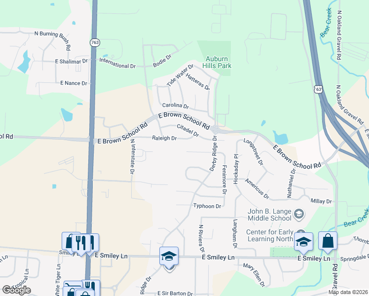 map of restaurants, bars, coffee shops, grocery stores, and more near 1600-1602 Bold Ruler Drive in Columbia