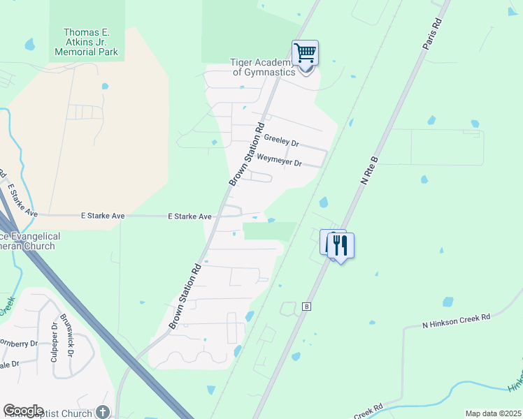 map of restaurants, bars, coffee shops, grocery stores, and more near 3421 Bonny Linn Drive in Columbia