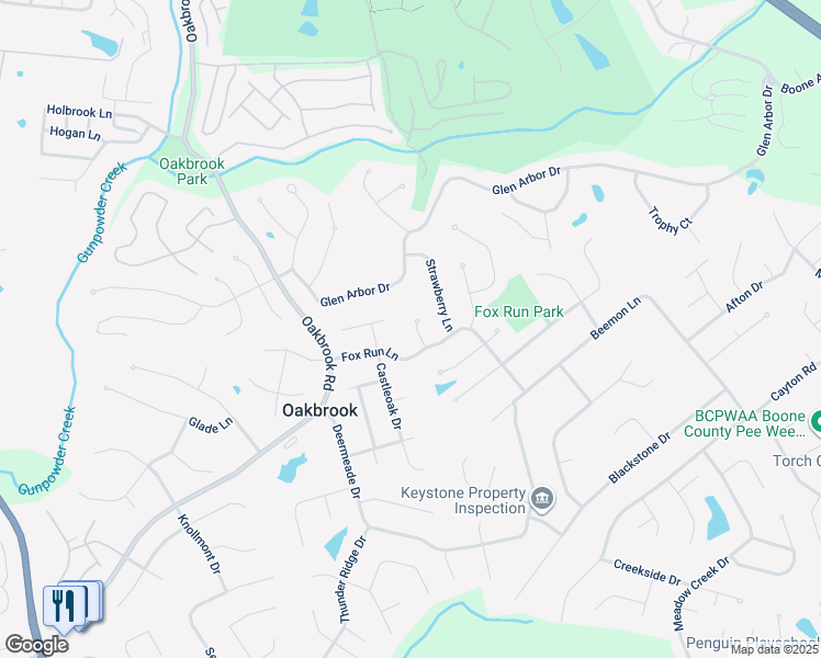 map of restaurants, bars, coffee shops, grocery stores, and more near 6181 Willow Hill Court in Florence