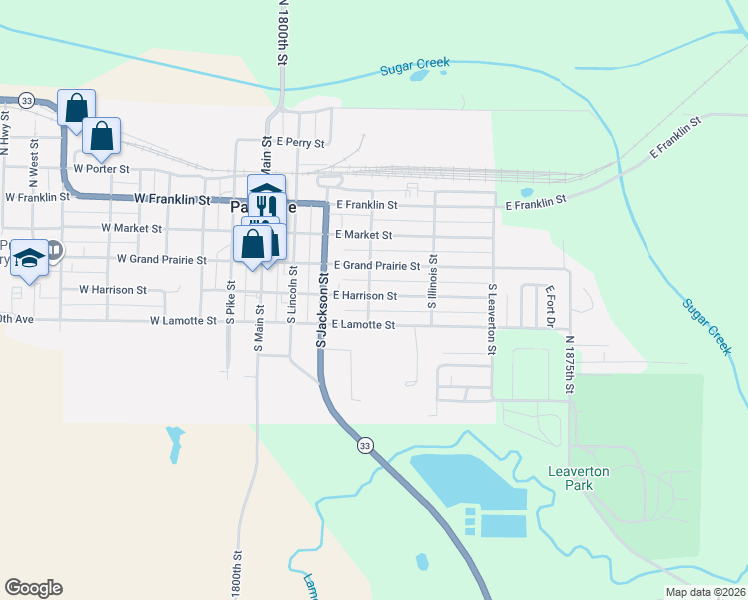 map of restaurants, bars, coffee shops, grocery stores, and more near 406 East Lamotte Street in Palestine
