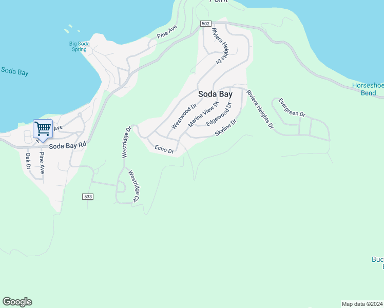 map of restaurants, bars, coffee shops, grocery stores, and more near 7130 Grande Vista Drive in Kelseyville