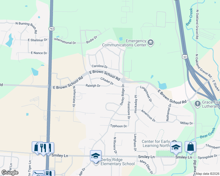 map of restaurants, bars, coffee shops, grocery stores, and more near 1616 Bold Ruler Court in Columbia