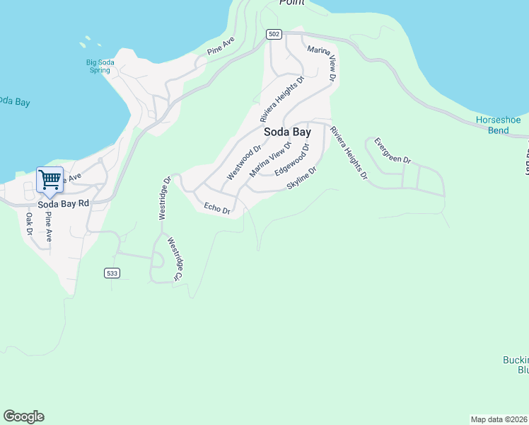 map of restaurants, bars, coffee shops, grocery stores, and more near 7130 Grande Vista Drive in Kelseyville