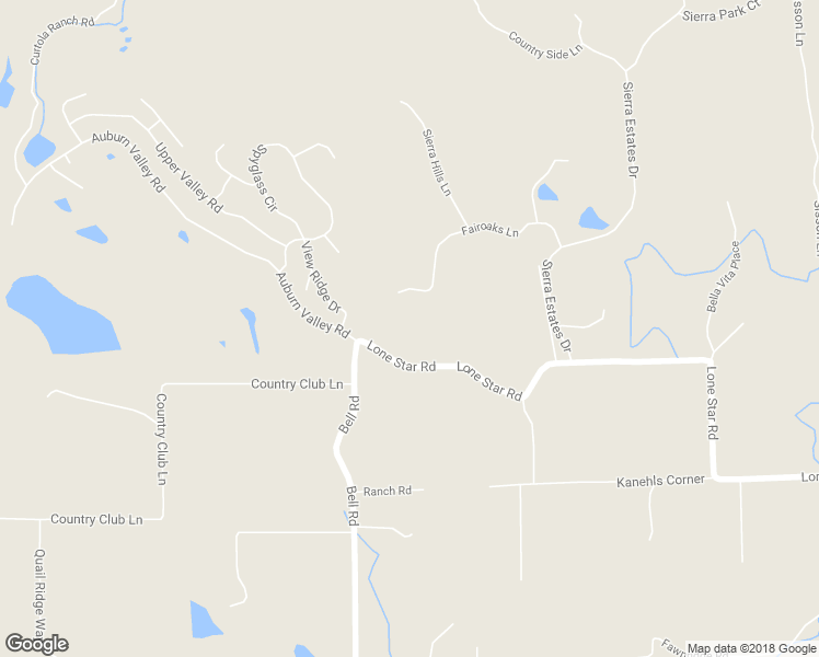 map of restaurants, bars, coffee shops, grocery stores, and more near 10025 Lone Star Road in Auburn