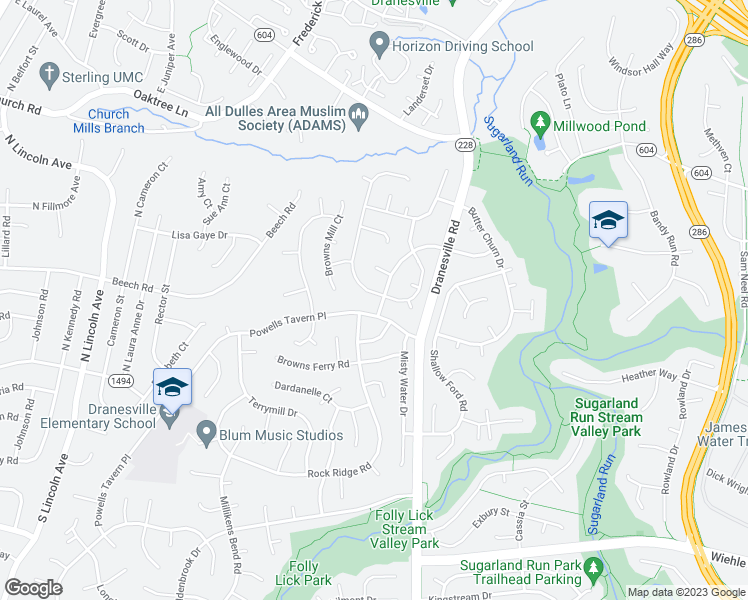 map of restaurants, bars, coffee shops, grocery stores, and more near 1329 Rock Chapel Road in Herndon