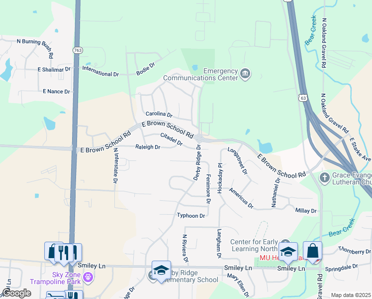 map of restaurants, bars, coffee shops, grocery stores, and more near 1608 Citadel Drive in Columbia