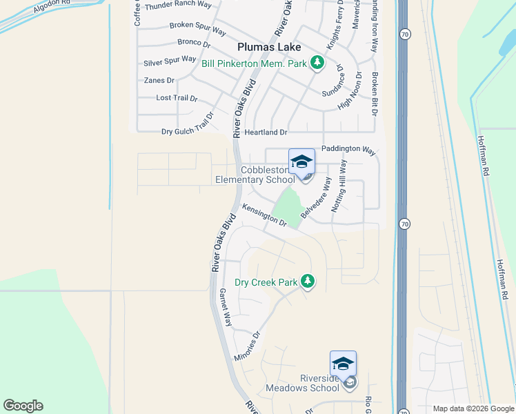 map of restaurants, bars, coffee shops, grocery stores, and more near 1248 Hastings Court in Plumas Lake