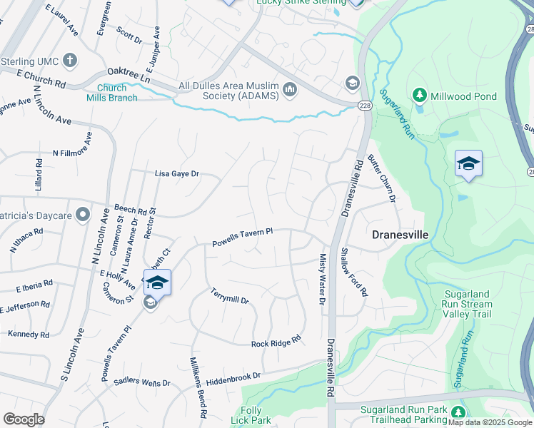 map of restaurants, bars, coffee shops, grocery stores, and more near 1318 Browns Mill Court in Herndon
