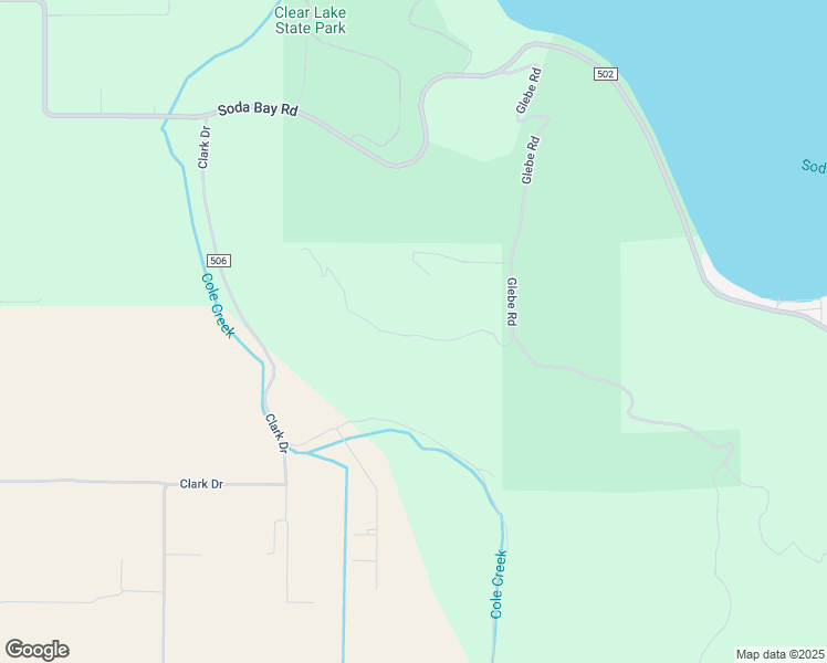 map of restaurants, bars, coffee shops, grocery stores, and more near 3643 Glebe Road in Kelseyville