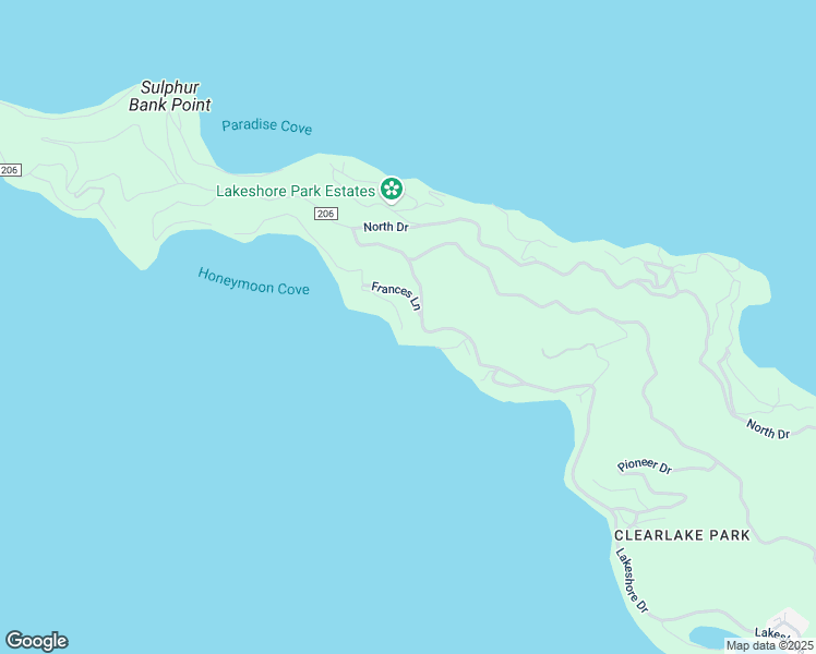 map of restaurants, bars, coffee shops, grocery stores, and more near 10565 Lakeshore Drive in Clearlake