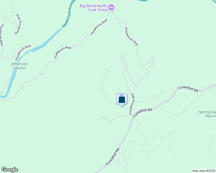 map of restaurants, bars, coffee shops, grocery stores, and more near 19640 Eagle Ridge Road in Foresthill