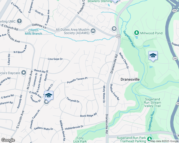 map of restaurants, bars, coffee shops, grocery stores, and more near 1321 Browns Mill Court in Herndon
