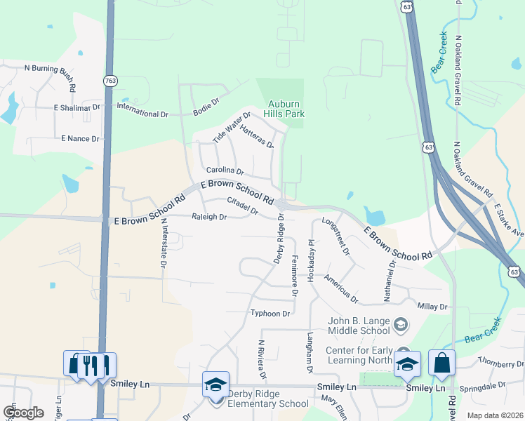 map of restaurants, bars, coffee shops, grocery stores, and more near 1613 Citadel Drive in Columbia
