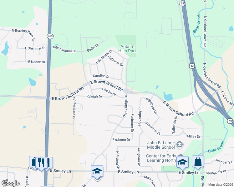 map of restaurants, bars, coffee shops, grocery stores, and more near 1613 Citadel Drive in Columbia