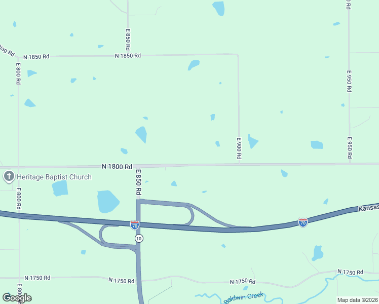 map of restaurants, bars, coffee shops, grocery stores, and more near 6800 Lakeview Road in Lecompton