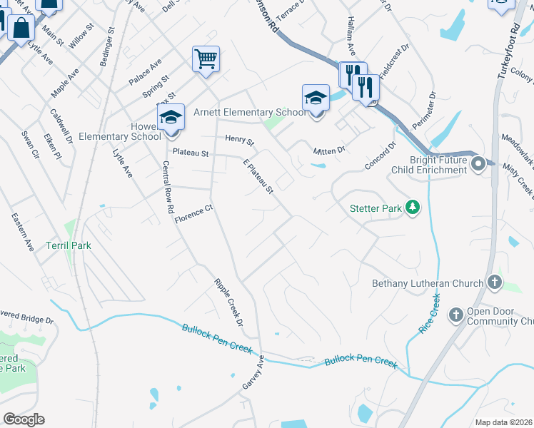 map of restaurants, bars, coffee shops, grocery stores, and more near 1115 Kims Street in Elsmere