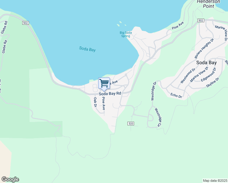 map of restaurants, bars, coffee shops, grocery stores, and more near 6527 County Road 502BH in Kelseyville