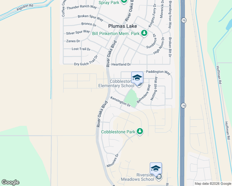 map of restaurants, bars, coffee shops, grocery stores, and more near 1248 Hastings Court in Plumas Lake