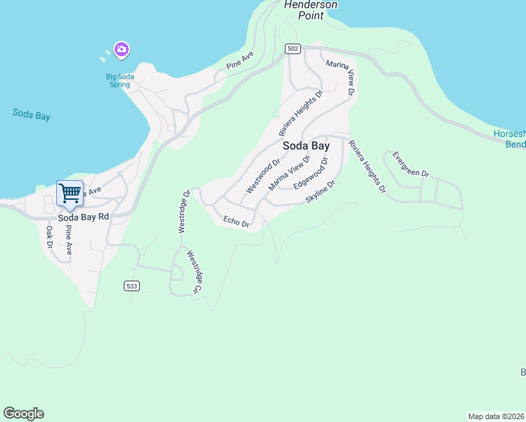map of restaurants, bars, coffee shops, grocery stores, and more near 6940 Grande Vista Drive in Kelseyville