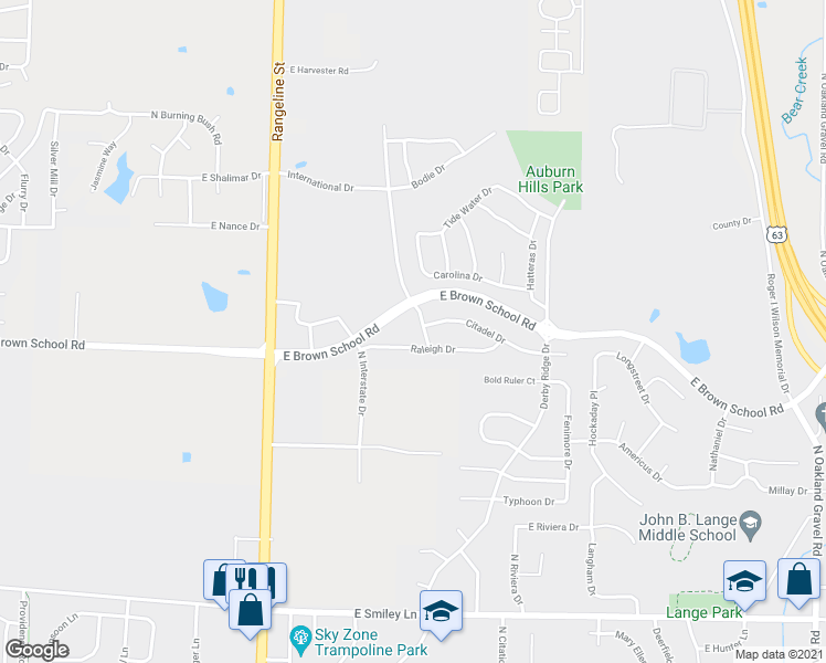 map of restaurants, bars, coffee shops, grocery stores, and more near 4800 Edenton Boulevard in Columbia