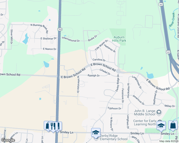 map of restaurants, bars, coffee shops, grocery stores, and more near 1500 Citadel Drive in Columbia