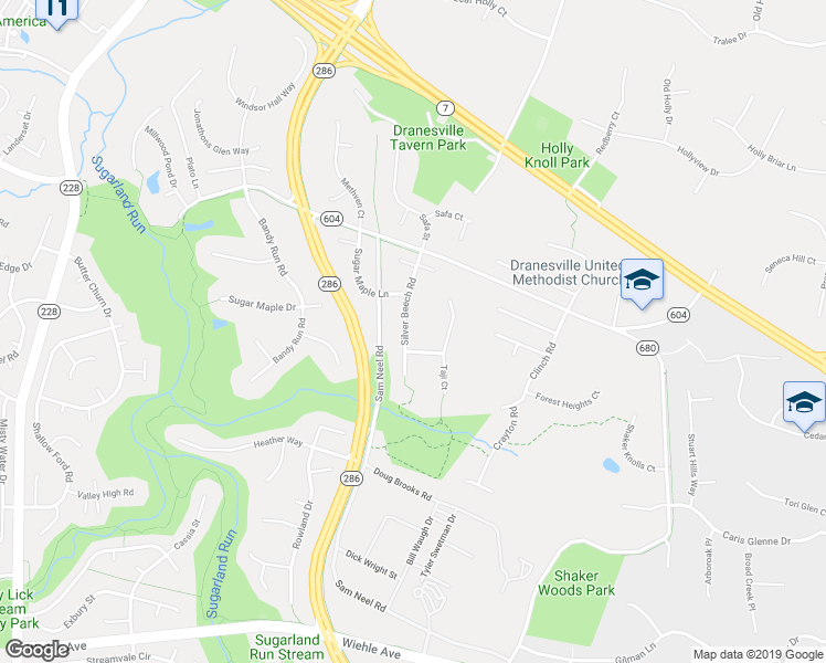 map of restaurants, bars, coffee shops, grocery stores, and more near 1165 Silver Beech Road in Herndon