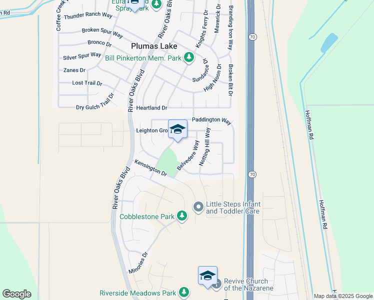 map of restaurants, bars, coffee shops, grocery stores, and more near 1718 Churchill Way in Olivehurst
