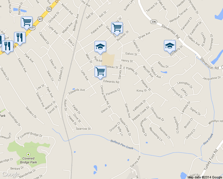 map of restaurants, bars, coffee shops, grocery stores, and more near 412 Florence Ct in Elsmere