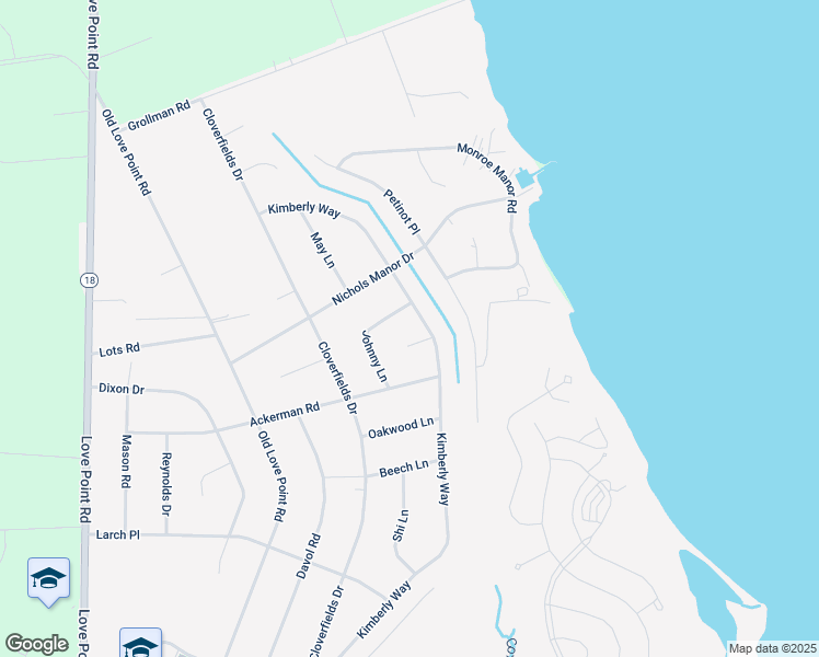 map of restaurants, bars, coffee shops, grocery stores, and more near 6 Kimberly Court in Stevensville