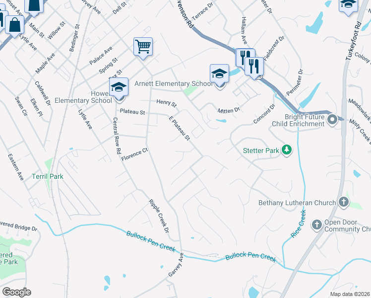 map of restaurants, bars, coffee shops, grocery stores, and more near 1115 Kims Lane in Elsmere