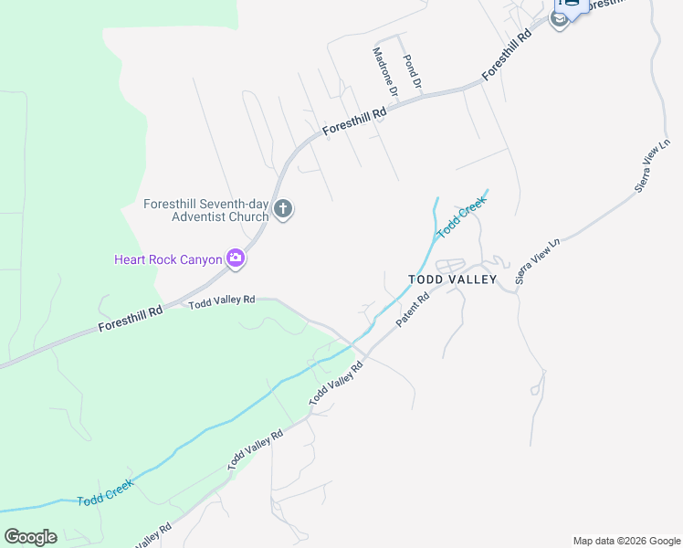 map of restaurants, bars, coffee shops, grocery stores, and more near 22270 Todd Valley Road in Foresthill
