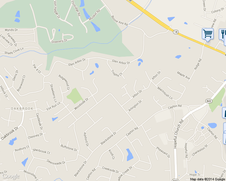 map of restaurants, bars, coffee shops, grocery stores, and more near 1366 Beemon Lane in Florence