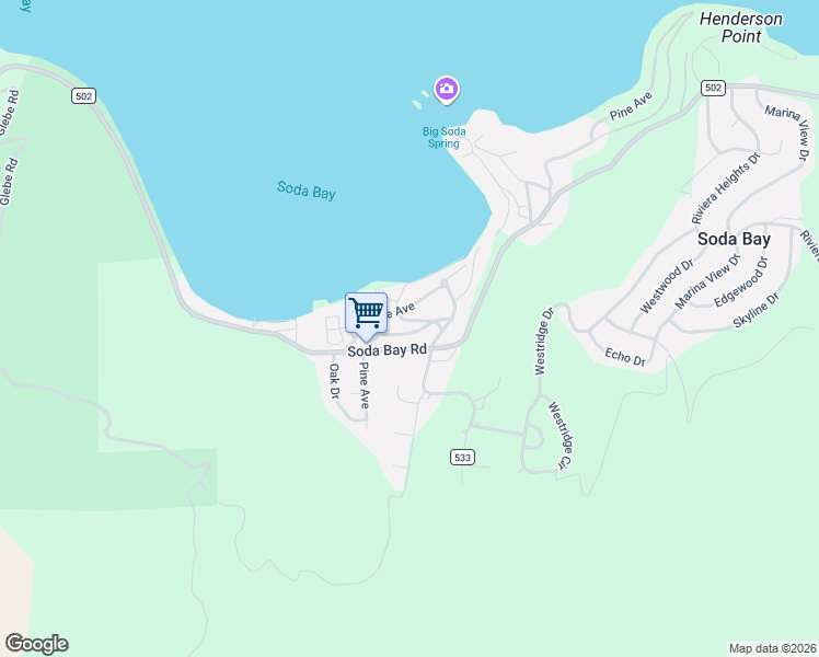map of restaurants, bars, coffee shops, grocery stores, and more near 6527 County Road 502BH in Kelseyville