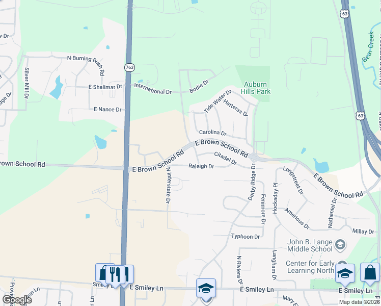 map of restaurants, bars, coffee shops, grocery stores, and more near 1500 Citadel Drive in Columbia